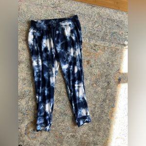Old navy active navy and white tie dye joggers